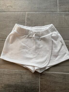 Girls' White Wrap-Front Active Shorts
